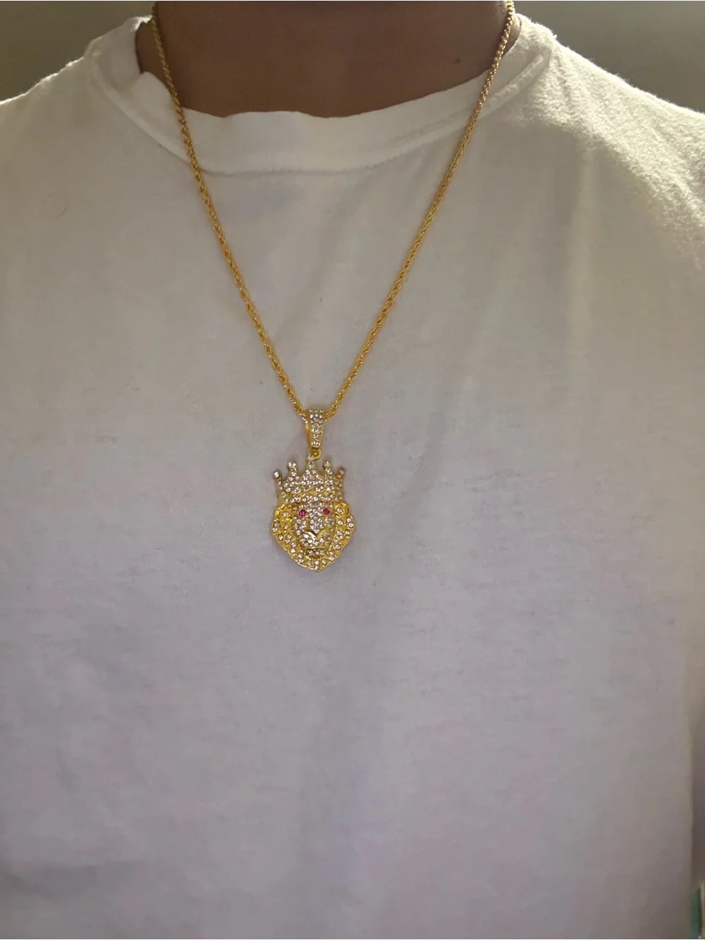 Gold-Tone Lion Pendant Necklace - Gold